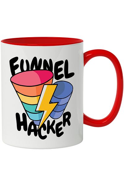 StoryGift Romania Funnel Hacker English Message Mug, Lightning, Rainbow, Multicolor 330 ml, Sky, With,STG