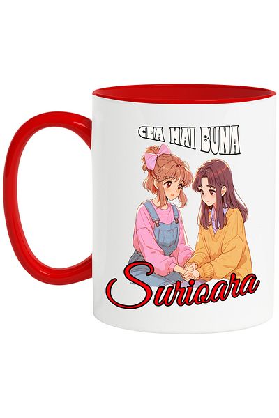 StoryGift Romania Best Friends Text Best Sister Mug, Family, 330ml, Ceramic, With,STG.