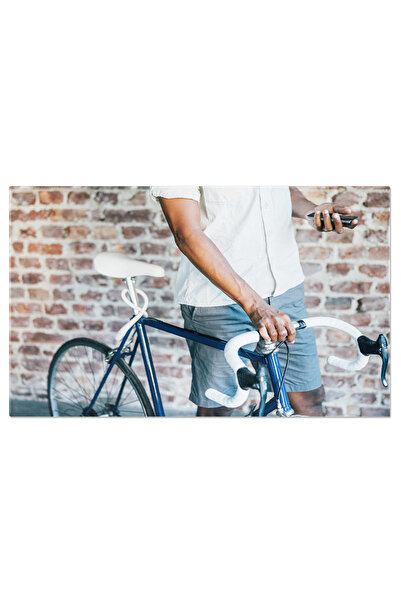 StoryGift Romania Tablou Canvas - Antreprenorul Mobil: Barbat Cu Bicicleta Si...