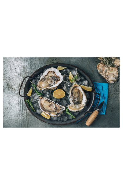 StoryGift Romania Tablou Canvas - Delicii Marine Cu Vin: Peste, Fructe De Mare, Molusc: Gourmet, Placinta, Fundal