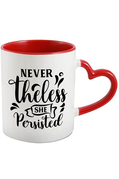 StoryGift Romania Mug for women who insist - ambition to achieve goals with Heart Handle, With ,STG.