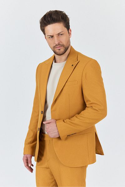 Frappoli Alfredo Men's Yellow Spring-Summer Slim Fit 2'Li Suit
