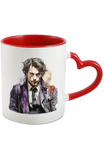 StoryGift Romania Mug With Joker, Costume, Man, Blood, DC, Villain, Multicolor 330 ml, Ceramic, With ,STG