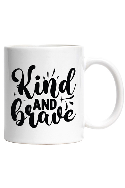 StoryGift Romania Cana cu textul in limba engleza "Kind and brave" - bun si c...