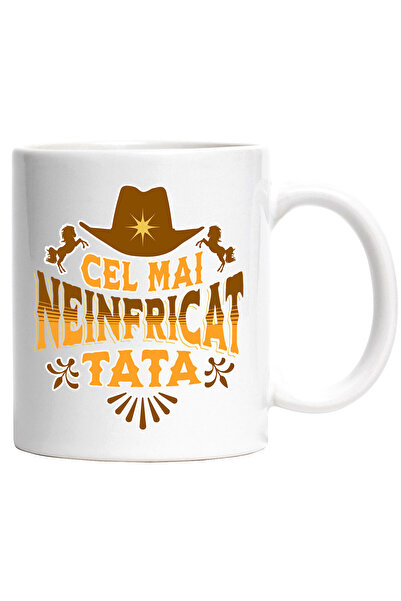 StoryGift Romania Cana cu Palarie Cowboy Cai Text Cel mai Neinfricat Tata, Fa...