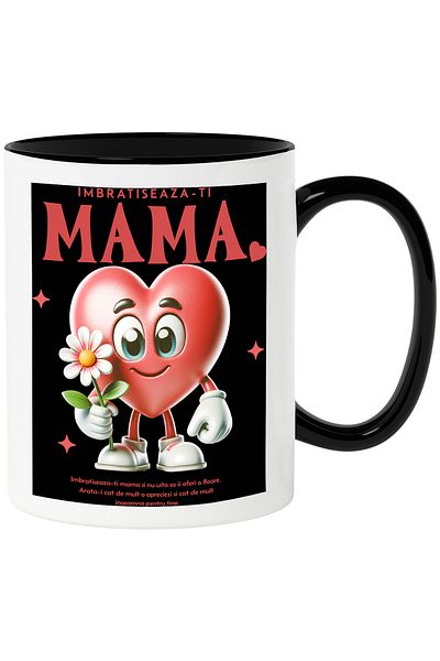StoryGift Romania Hug-mom Mug, the best mother in the family, 330ml, Ceramic with Black Handle, With ,STG