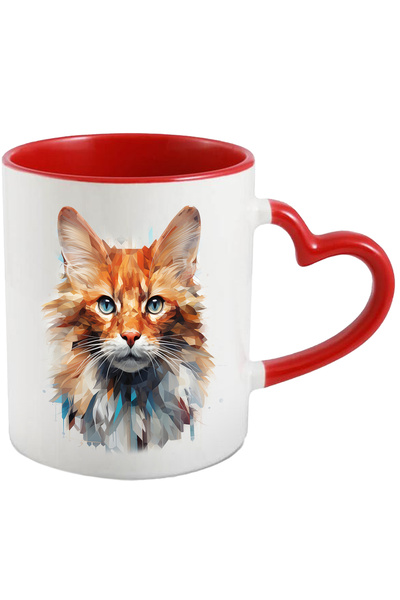 StoryGift Romania Cana Cu Pisica, Animal De Companie, Geometric, Ilustratie, Multicolor 330 ml, Ce, Cu ,STG