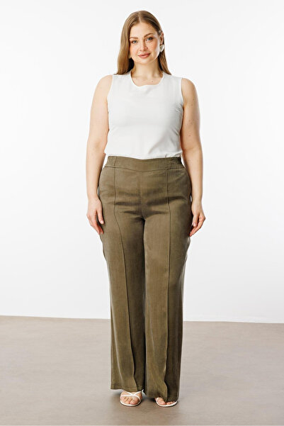 Gilda Modailgi Premium Elastic Waist Kupra Trousers Khaki