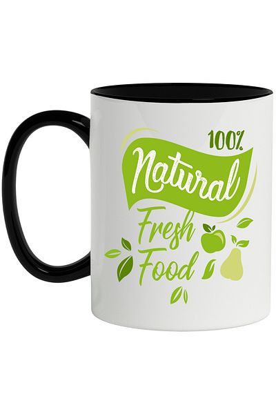 StoryGift Romania Mug With Message In English 100% Natural Fresh Food, Apple, Pear, Leaves, Food, Mu, With, STG