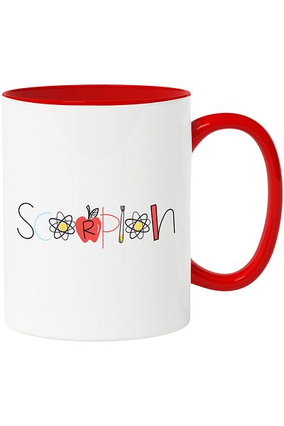 StoryGift Romania Mug With Name Scorpio, School, Chemistry, Materials, Algebra, Geometry, 330ml, Sky, With,STG