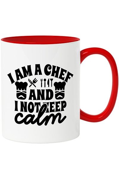 StoryGift Romania Mug for chefs who are not at all calm with Red Handle, With Red Handle STG ,STG ,STG