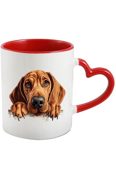 StoryGift Romania Mug with a brown puppy with folded ears | illustration | claws | paws | cumin, With ,STG.