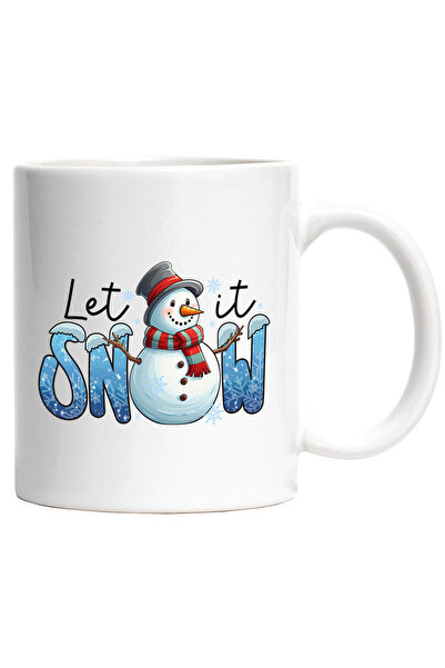 StoryGift Romania Cana cu un om de zapada cu mesajul "Let it Snow", Craciun f...