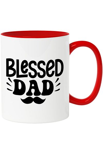 StoryGift Romania Mug for a blessed and respected father - good family peace with Red Handle, With M,STG