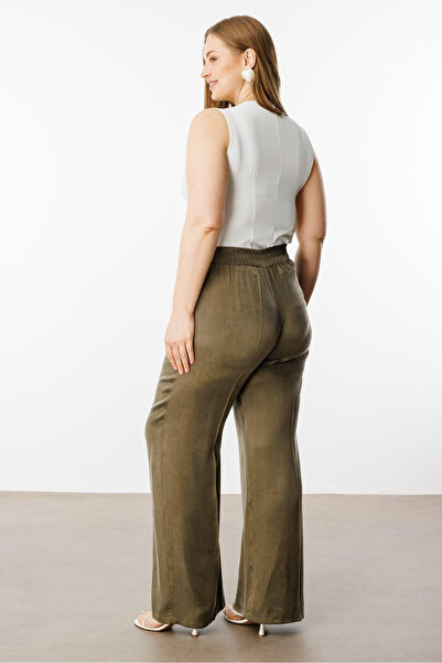 Gilda Modailgi Premium Elastic Waist Kupra Trousers Khaki
