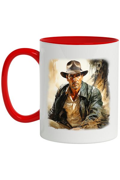 StoryGift Romania Indiana Jones Mug, Fictional Character, Movie Lovers, Multicolor 330 ml, Ce, Cu, STG