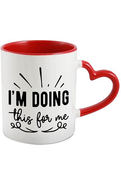 StoryGift Romania Mug with the message "I'm doing this for me" - I do this for me with Heart Handle, With ,STG.