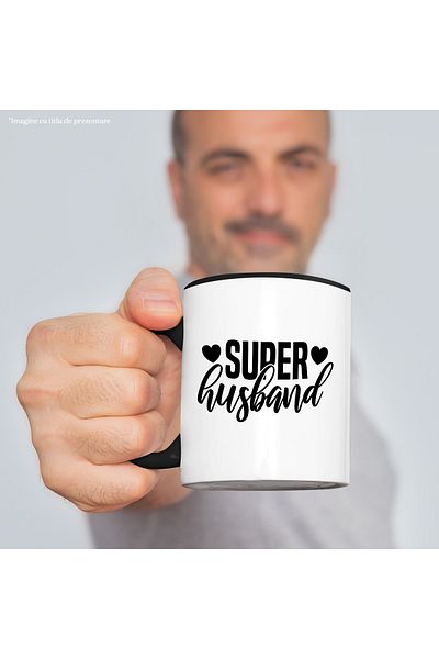 StoryGift Romania Mug for a good and loyal husband with the message in English "Super husband" with Handle N, Cu