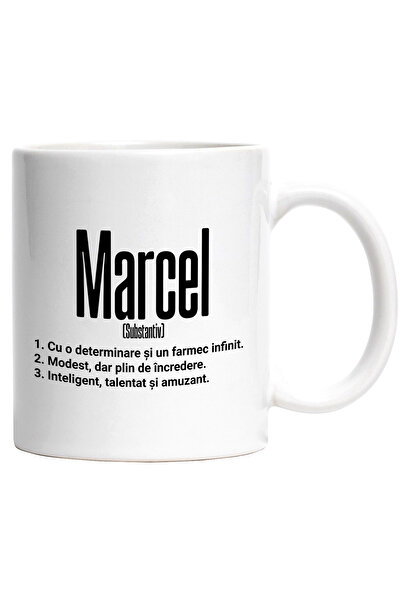 StoryGift Romania Cana Cu Numele Marcel, Determinare, Modest, Inteligent, Amu...