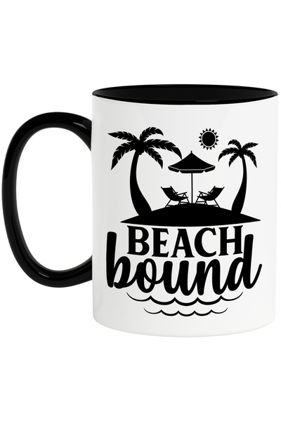 StoryGift Romania Cana cu un peisaj de la plaja si textul "Beach bound" - leg...
