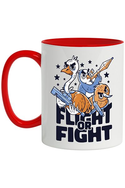 StoryGift Romania Flight or Fight Mug, Fight or Flight, Duck, Bird, Penguin, Neuronal Response, 3, With ,STG