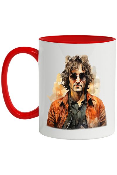 StoryGift Romania Mug With John Lennon, Singer, Artist, Musician, Multicolor 330 ml, Ceramic with , With ,STG