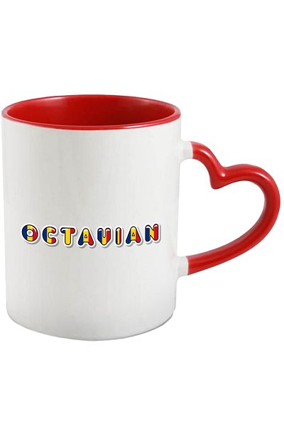 StoryGift Romania Mug With Name Octavian, Romania, Supporter, Romanian Flag, Patriot, 330ml, Ce, Cu, STG