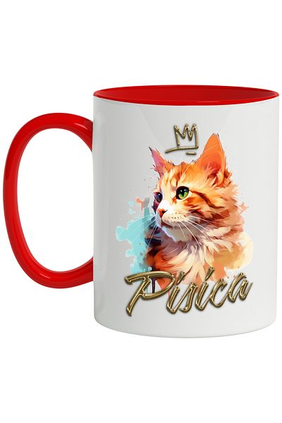 StoryGift Romania Mug With Message Cat, Pet, Crown, Multicolor 330 ml, Ceramic c, With ,STG