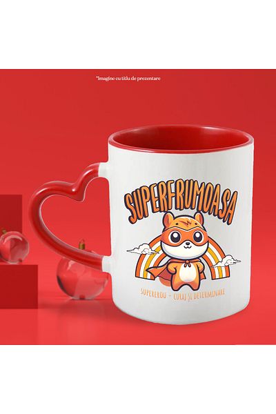 StoryGift Romania Super Beautiful Superhero Mug, Courage and Determination, 330ml, Ceramic with Handle, With,STG.