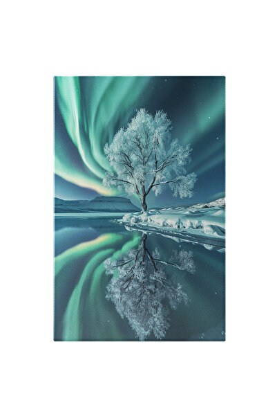 StoryGift Romania Tablou Canvas: Arborele Privește Spre Portalul De Lumini Verzi Polare Către Visuri Ascunse Pe C