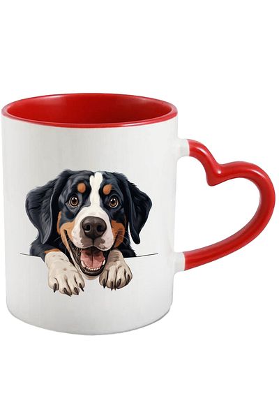 StoryGift Romania Mug with a happy dog ​​that can't wait to play | illustration | trained | , With ,STG