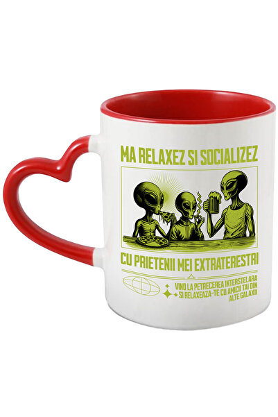 StoryGift Romania Cana Prietenii extraterestri socializare pizza , 330ml, Cer...