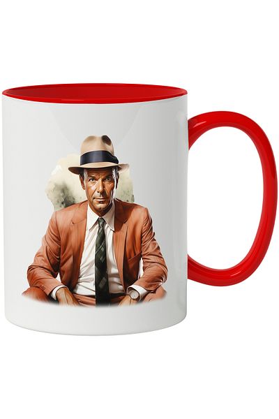 StoryGift Romania Mug With Frank Sinatra, Singer, Celebrity, Music, Multicolor 330 ml, Ceramic, With ,STG