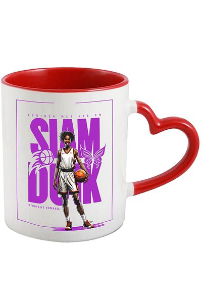 StoryGift Romania Cana Jucatoare Baschet Slam Dunk Iubirea Mea, Iubitorii De Sport, 330ml, Ceramic, Cu ,stg