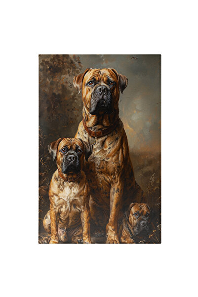 StoryGift Romania Tablou Canvas Mama Si Copiii Catei Cu Ochii Caprui Si Zgard...