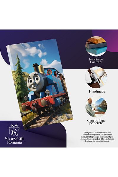 StoryGift Romania Canvas Painting 60 x 40CM Thomas the Train Minimax - Children's Drawings Digital Painting 60x,STG
