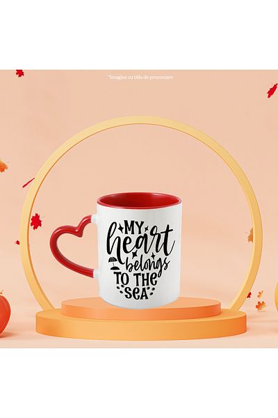 StoryGift Romania Mug with the message "My heart belongs to the sea" - my heart belongs to the sea beach, With ,STG.
