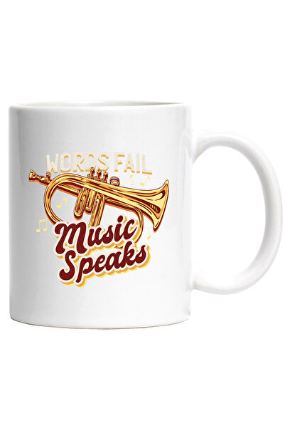 StoryGift Romania Cana Cu Mesaj In Engleza Words Fail Music Speaks, Trompeta,...