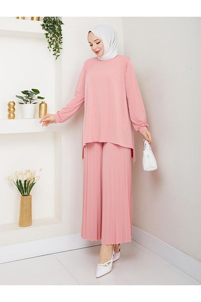 Moda Krash Sandy Pleated Trousers Set