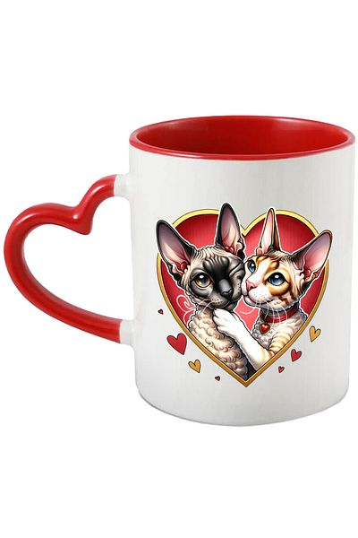StoryGift Romania Mug with 2 Sphynx cats | illustration | hearts | collar | affection | Valentine, With, STG.