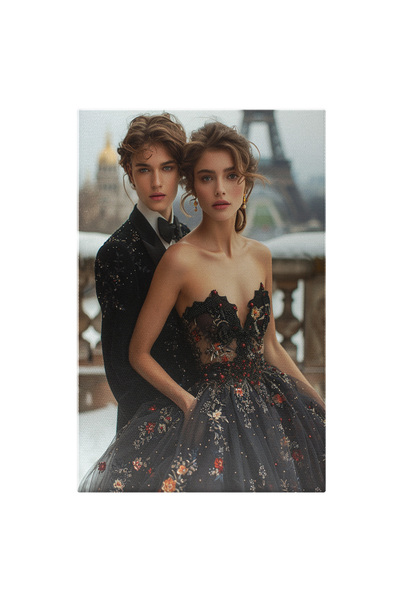 StoryGift Romania Tablou Canvas Dragostea Din Paris Unde O Fata In Rochie Nea...