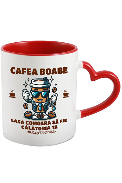 StoryGift Romania Cana cafea boabe pahar in costum cu bijuterii comoara, 330m...