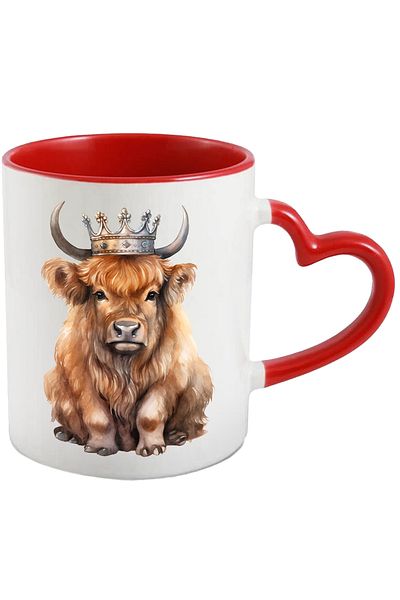 StoryGift Romania Mug with a serious bison wearing a silver crown | illustration | animal | , With ,STG