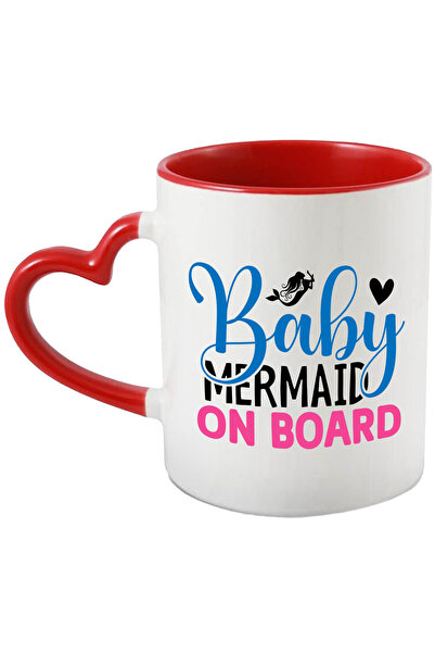 StoryGift Romania Cana cu sirena si inimioara cu mesajul "Baby mermaid on boa...