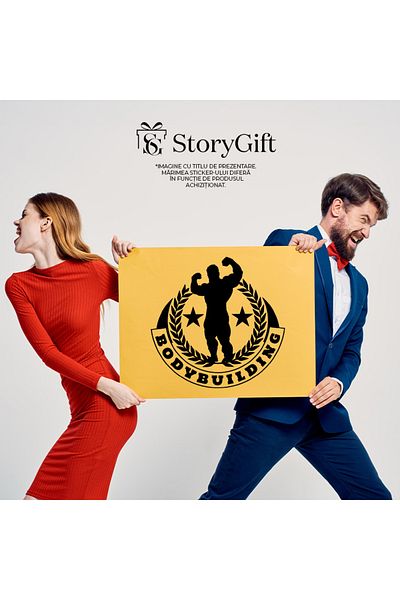 StoryGift Romania Sticker Eticheta 40CM Exterior pentru culturistii care se mandresc cu aceasta activitate, stel