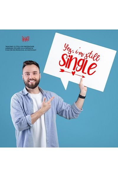 StoryGift Romania Sticker 70CM Exterior for those who are still single - no relationship, Red Vinyl