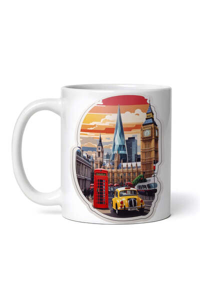 OEM Cană albă personalizată, City of London Big Ben, INOVATIX®. 330ml