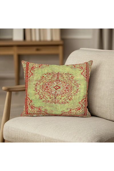 TURKISHRUG KINGDOM غطاء وسادة مربع بنمط بوهو مختلط