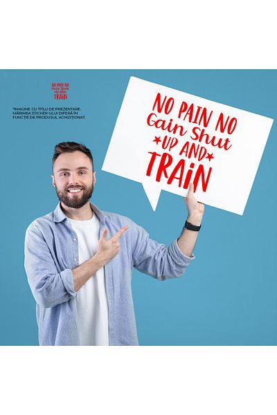 StoryGift Romania Sticker Label 40CM Exterior with the urge to shut up and start training, because without you
