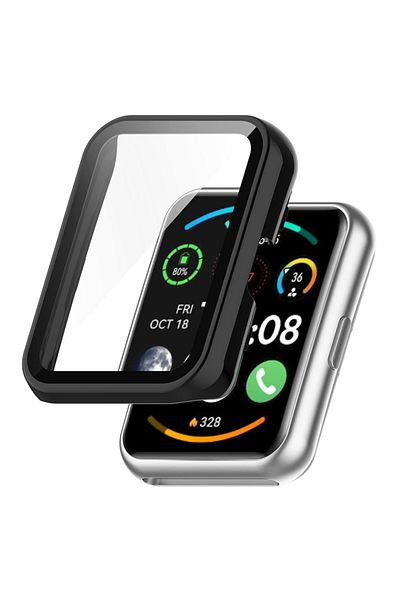 SKYDDAR INNOVATION Carcasă de protecție ultra-subțire la 360° pentru Huawei Watch Fit 2, ecran complet anti-șoc - neagră